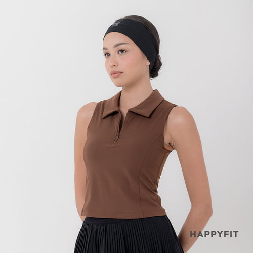 HAPPYFIT Sleeveless Polo Bra Top