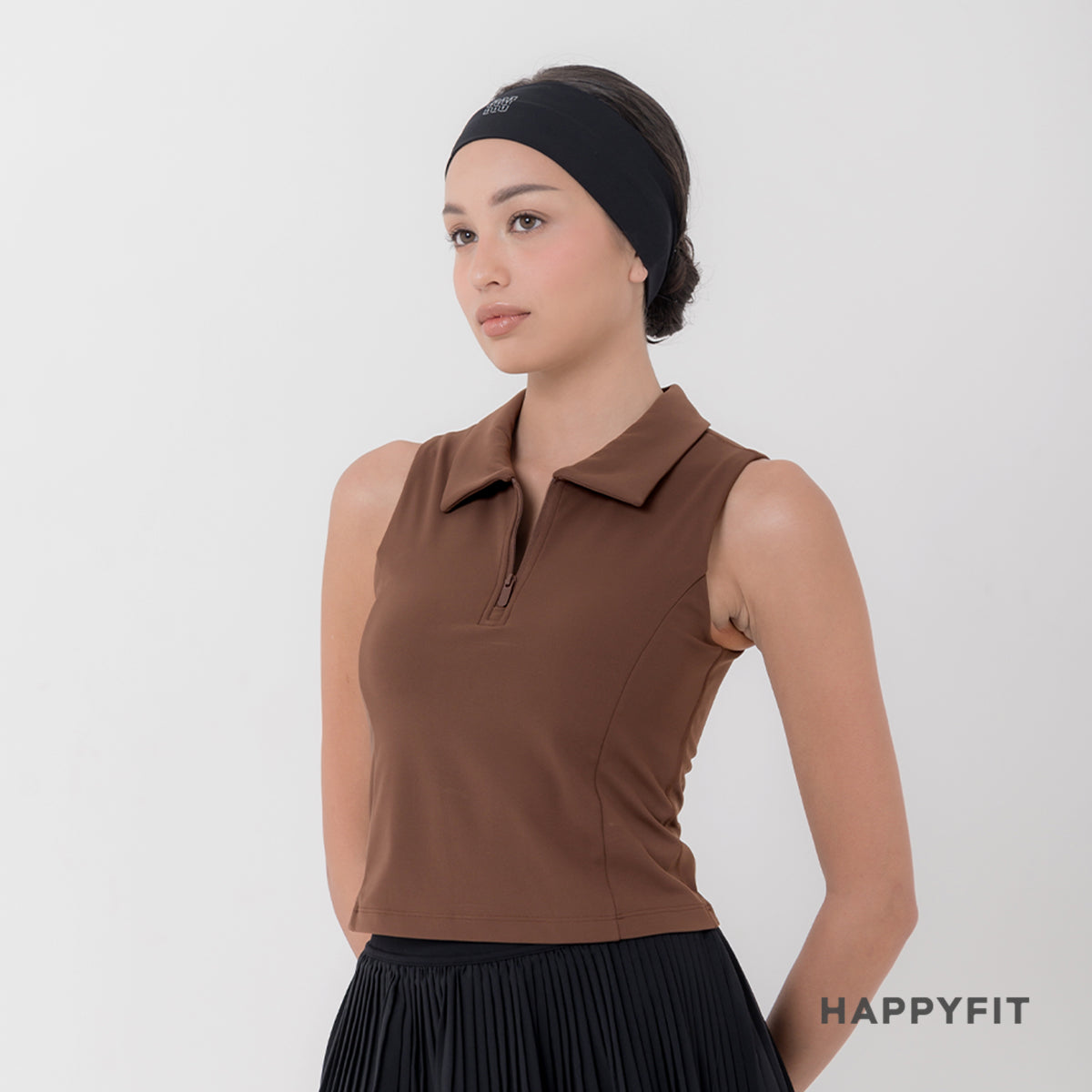 HAPPYFIT Sleeveless Polo Bra Top