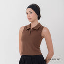 HAPPYFIT Sleeveless Polo Bra Top