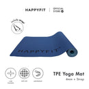 HAPPYFIT [Free Strap] Yoga Mat Tpe Eco Friendly 4mm Reversible