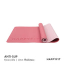HAPPYFIT [Free Strap] Yoga Mat Tpe Eco Friendly 4mm Reversible