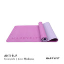 HAPPYFIT [Free Strap] Yoga Mat Tpe Eco Friendly 4mm Reversible