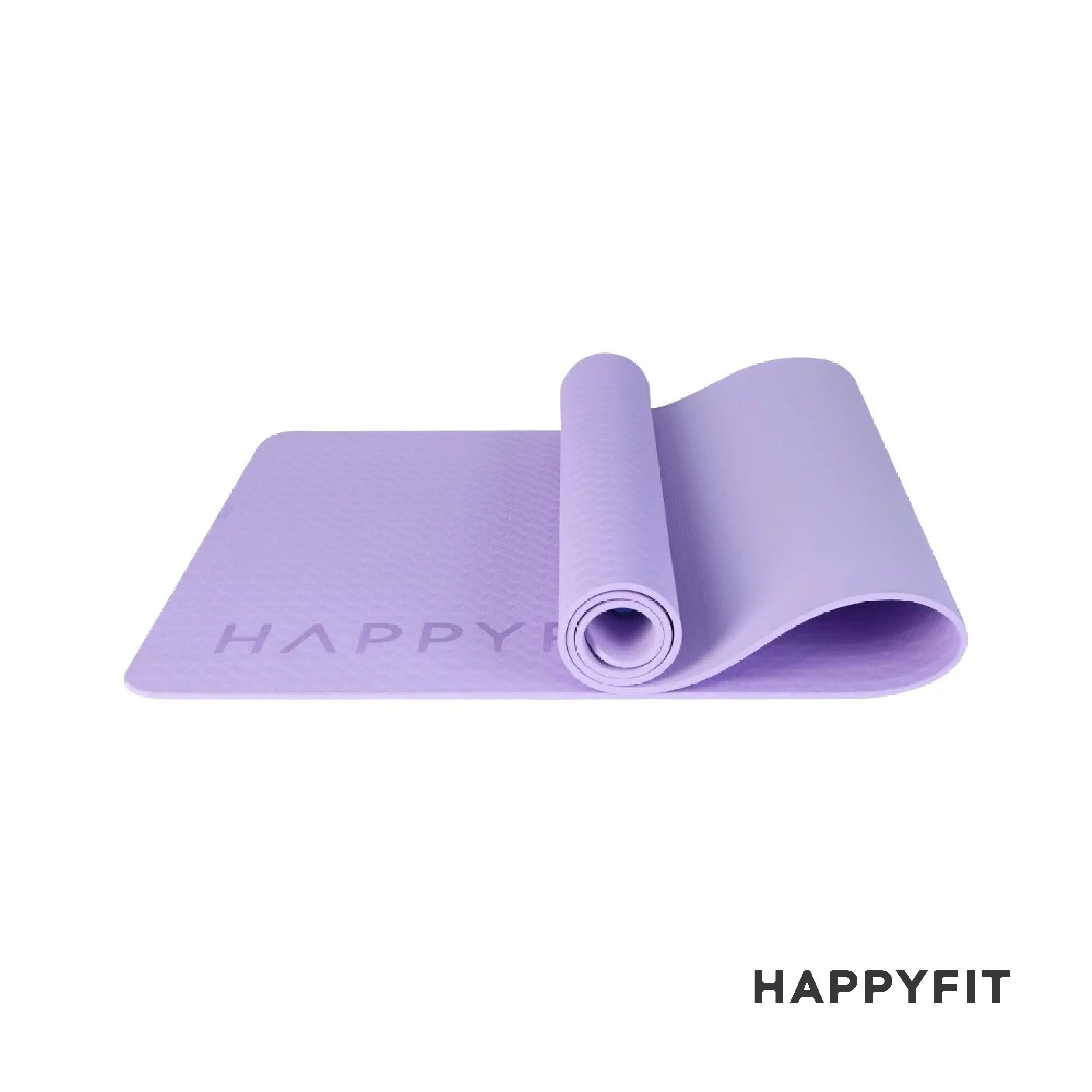 HAPPYFIT [Free Strap] Yoga Mat Tpe Eco Friendly 6mm