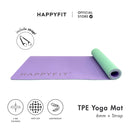 HAPPYFIT [Free Strap] Yoga Mat Tpe Eco Friendly 6mm