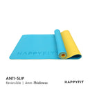 HAPPYFIT [Free Strap] Yoga Mat Tpe Eco Friendly 4mm Reversible