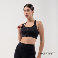 HAPPYFIT Zip Front High Support Sports Bra