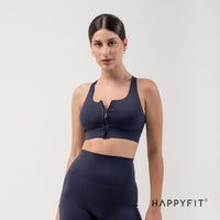 HAPPYFIT Zip Front High Support Sports Bra