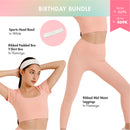 Bundle Activewear Ribbed Padded Bra + Ribbed Mid High Waist + Headband Sport