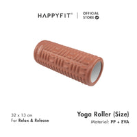 HAPPYFIT - Freedom Fit Bundle 6 | TPE 8mm Asana + Strap Beige + Yoga Roller Terracotta + Resistance Hip Band Beige