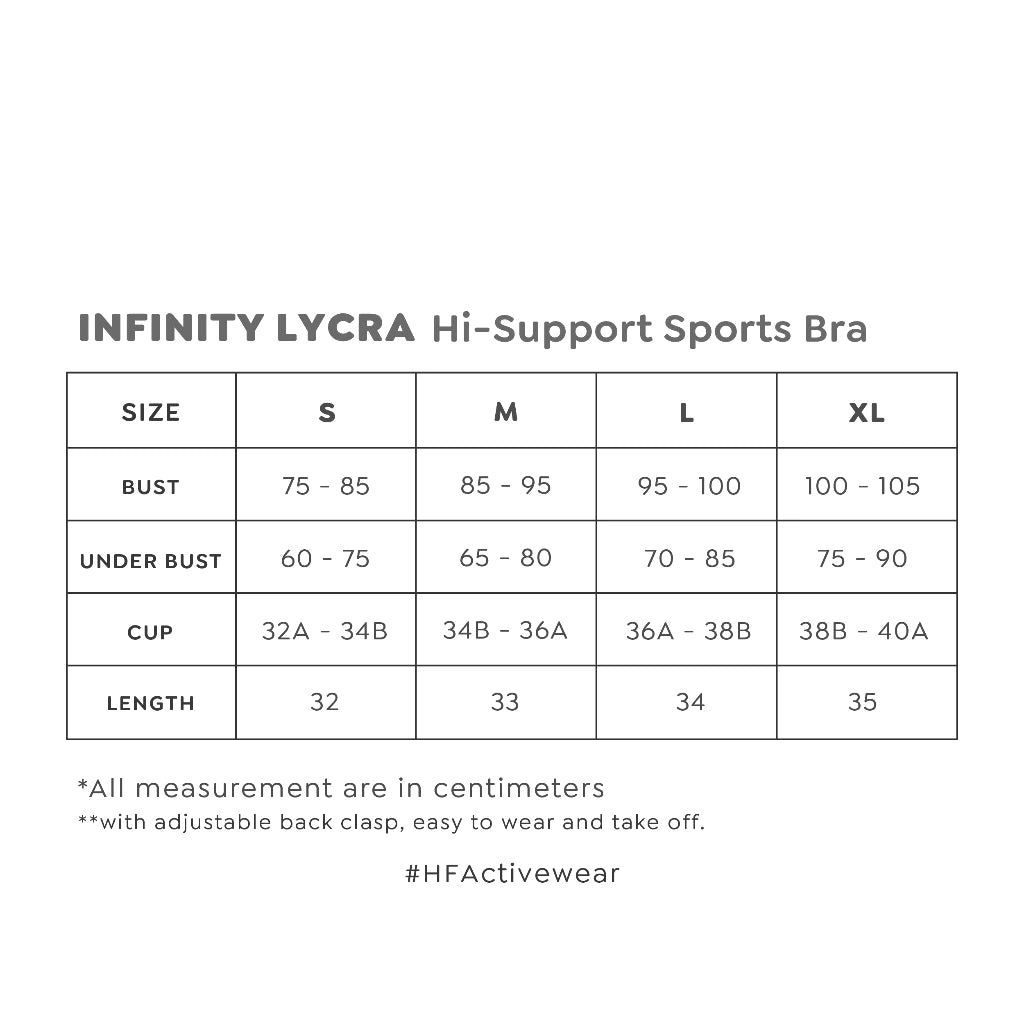 HAPPYFIT Infinity Lycra High Support Sports Bra
