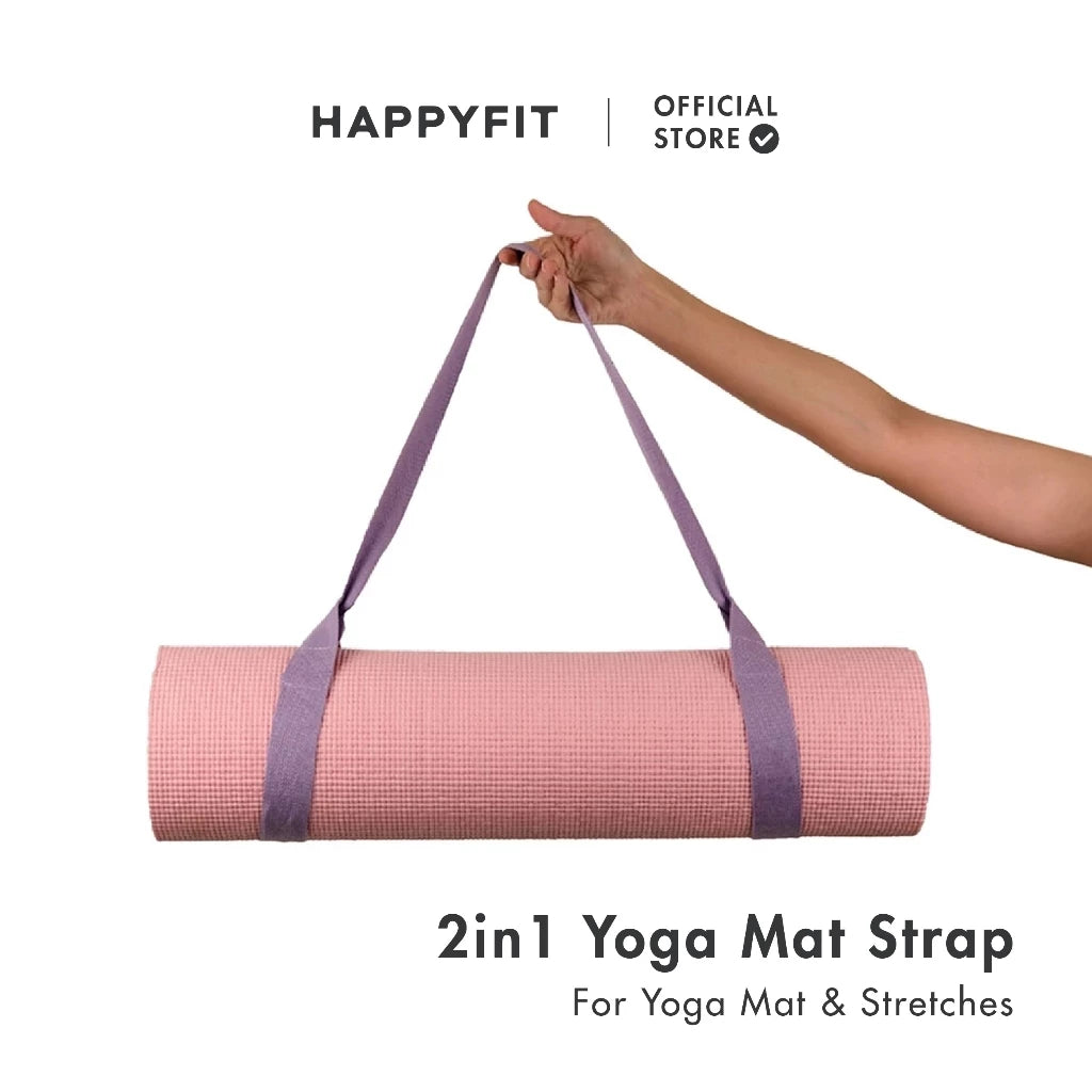 HAPPYFIT Dual Function Yoga Strap Cotton