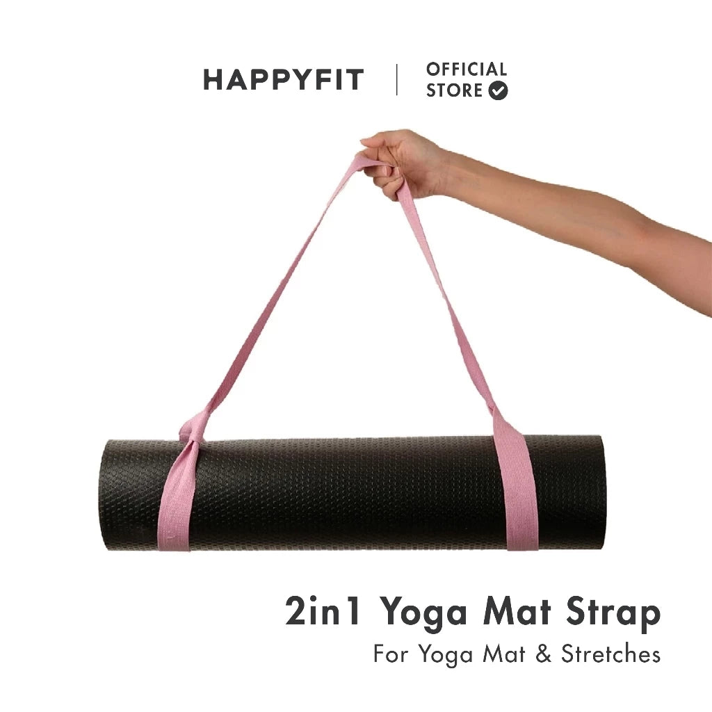 HAPPYFIT Dual Function Yoga Strap Cotton