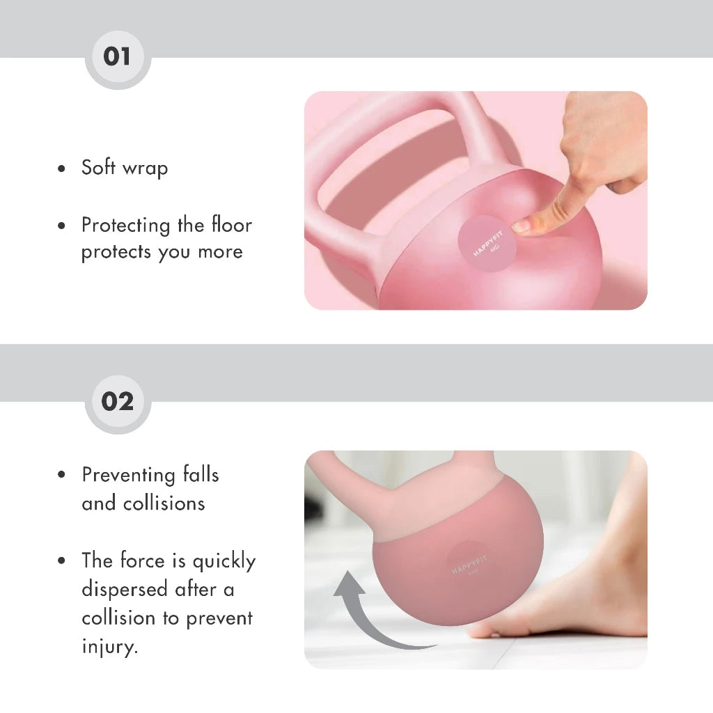 HAPPYFIT SOFT KETTLEBELL 4KG - PINK