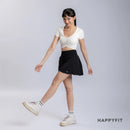 HAPPYFIT Ruched Short Sleeve Sports Bra