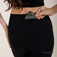 HAPPYFIT Ribbed Mid High Waist Leggings