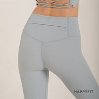 HAPPYFIT Ribbed Mid High Waist Leggings