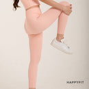 HAPPYFIT Ribbed Mid High Waist Leggings